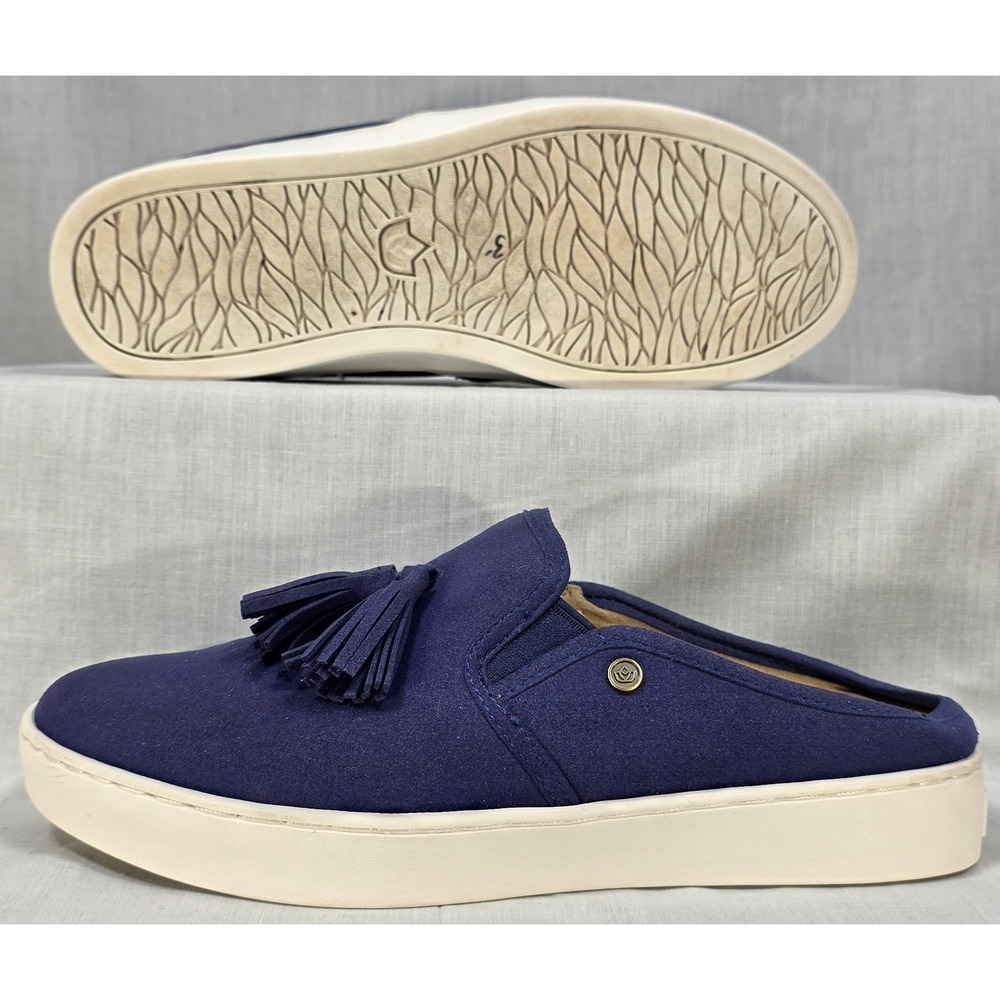 Spenco Women's Navy Blue Tassel Mule Sneakers Slip On Platform Shoes Size 8 - Picture 7 of 10
